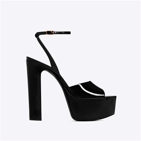 ysl black patent platform shoes|SAINT LAURENT Jodie patent.